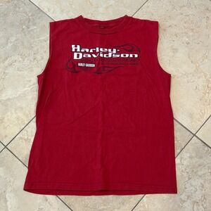 Harley Davidson Sleeveless Tank Top Mens L Durango CO Motorcycle Graphic T Shirt